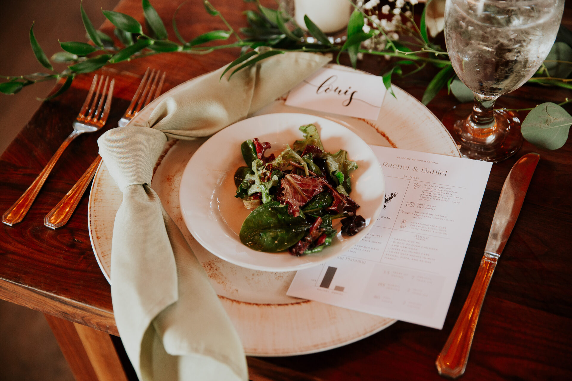 A place setting on the porch